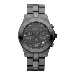 Marc Jacobs Blade Chronograph Black Dial Black Steel Strap Watch for Women - MBM3103 Authentic Buy Shop Now