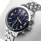 Tissot PRC 200 Chronograph Blue Dial Silver Steel Strap Watch For Men - T055.417.11.047.00 Authentic Buy Shop Now