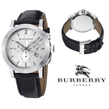 Burberry The City Chronograph White Dial Black Leather Strap Watch for Men - BU9355 Authentic Buy Shop Now