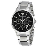 Emporio Armani Classic Chronograph Black Dial Silver Steel Strap Watch For Men - AR2434 Authentic Buy Shop Now