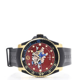 Gucci Dive Quartz Red Dial Black Rubber Strap Watch For Men - YA136325 Authentic Buy Shop Now