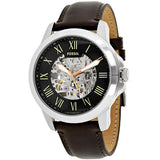Fossil Grant Automatic Skeleton Black Dial Brown Leather Strap Watch for Men - ME3100 Authentic Buy Shop Now