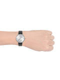 Emporio Armani Kappa White Mother of Pearl Dial Black Leather Strap Watch For Women - AR2509 Authentic Buy Shop Now