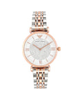 Emporio Armani Gianni T Bar White Dial Two Tone Steel Strap Watch For Women - AR1926 Authentic Buy Shop Now