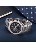 Maserati Stile Chronograph Black Dial Silver Steel Strap Watch For Men - R8873642004 Authentic Buy Shop Now
