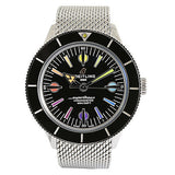 Breitling Superocean Heritage '57 Black Dial Silver Mesh Bracelet Watch for Men - A103701A1B1A1 Authentic Buy Shop Now