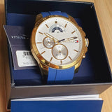 Tommy Hilfiger Decker White Dial Blue Rubber Strap Watch for Men - 1791353 Authentic Buy Shop Now