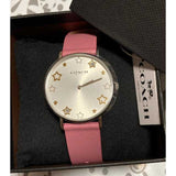 Coach Perry Mother of Pearl White Dial Pink Leather Strap Watch for Women - 14503243 Authentic Buy Shop Now