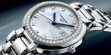 Longines PrimaLuna 26.5mm Automatic White Mother of Pearl Dial Silver Stainless Steel Watch for Women - L8.111.0.87.6 Authentic Buy Shop Now