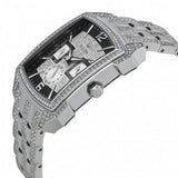 Bulova Crystal Collection Black Dial Silver Steel Strap Watch for Men - 98C108 Authentic Buy Shop Now