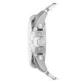 Diesel Mega Chief Chronograph White Dial Silver Steel Strap Watch For Men - DZ4477 Authentic Buy Shop Now