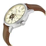 Fossil Townsman Automatic White Dial Brown Leather Strap Watch for Men - ME3064 Authentic Buy Shop Now
