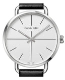 Calvin Klein Even Silver Dial Black Leather Strap Watch for Men - K7B211CY Authentic Buy Shop Now