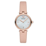 Emporio Armani Arianna Mother of Pearl Dial Pink Leather Strap Watch For Women - AR11199 Authentic Buy Shop Now