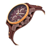 Fossil Original Boyfriend Sport Chronograph Maroon Dial Maroon Leather Strap Watch for Women - ES4114 Authentic Buy Shop Now