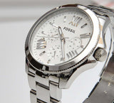 Fossil Cecile Multifunction Silver Dial Silver Steel Strap Watch for Women - AM4509 Authentic Buy Shop Now