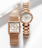 Guess Highline Off White Dial Rose Gold Stainless Steel Mesh Strap Watch For Women - W0826L3 Authentic Buy Shop Now