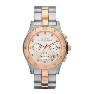 Marc Jacobs Blade Chronograph Silver Dial Two Tone Steel Strap Watch for Women - MBM3178 Authentic Buy Shop Now