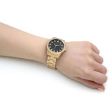 Guess Sparkler Diamonds Black Dial Gold Steel Strap Watch for Women - GW0111L2 Authentic Buy Shop Now