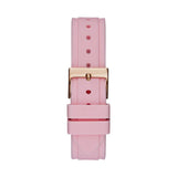 Guess Solstice Diamonds White Dial Pink Rubber Strap Watch For Women - GW0113L4 Authentic Buy Shop Now