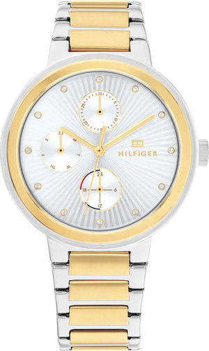 Tommy Hilfiger Joy Chronograph Silver Dial Two Tone Steel Strap Watch for Women - 1782534 Authentic Buy Shop Now
