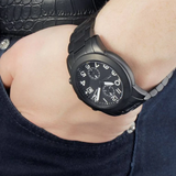 Marc Jacobs Larry Chronograph Black Dial Black Steel Strap Watch for Men - MBM5032 Authentic Buy Shop Now