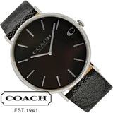 Coach Charles Black Dial Black Leather Strap Watch for Men - 14602157 Authentic Buy Shop Now