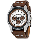 Fossil Coachman Chronograph Silver Dial Brown Leather Strap Watch for Men - CH2565 Authentic Buy Shop Now