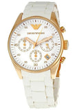 Emporio Armani Sportivo White Dial White Rubber Strap Watch For Men - AR5919 Authentic Buy Shop Now