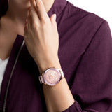 Swarovski Octea Lux Chrono Pink Dial Pink Leather Strap Watch for Women - 5452501 Authentic Buy Shop Now