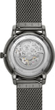Fossil Neutra Automatic Skeleton Black Dial Grey Mesh Strap Watch for Men - ME3185 Authentic Buy Shop Now