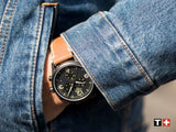 Tissot T Sport Chrono XL Black Dial Brown Leather Strap Watch For Men - T116.617.36.057.00 Authentic Buy Shop Now