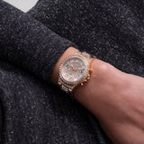 Guess Moonlight Multi Function Diamonds White Dial Rose Gold Steel Strap Watch for Women - GW0320L3 Authentic Buy Shop Now