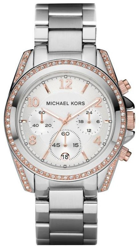 Michael Kors Blair Chronograph Silver Dial Silver Steel Strap Watch for Women - MK5459 Authentic Buy Shop Now