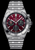 Breitling Chronomat B01 42 Six Nations Wales Red Dial Silver Steel Strap Watch for Men - AB0134A61K1A1 Authentic Buy Shop Now