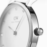 Daniel Wellington Classy Glasgow White Dial Two Tone NATO Strap Watch For Women - DW00100074 Authentic Buy Shop Now