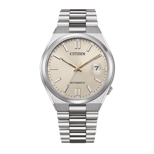 Citizen Tsuyosa Automatic Oatmeal White Dial Silver Steel Strap Watch For Men - NJ0151-88W Authentic Buy Shop Now