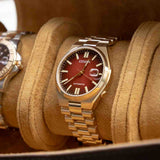 Citizen Tsuyosa Automatic Red Dial Gold Steel Strap Watch For Men - NJ0153-82X Authentic Buy Shop Now