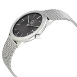 Calvin Klein Minimal Grey Dial Silver Mesh Bracelet Watch for Men - K3M22124 Authentic Buy Shop Now
