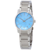 Calvin Klein City Mother of Pearl Blue Dial Silver Steel Strap Watch for Women - K2G2314X Authentic Buy Shop Now