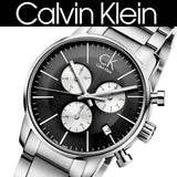 Calvin Klein City Chronograph Black Dial Silver Steel Strap Watch for Men - K2G2714X Authentic Buy Shop Now