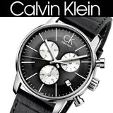 Calvin Klein City Chronograph Black Dial Black Leather Strap Watch for Men - K2G271CX Authentic Buy Shop Now