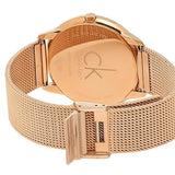 Calvin Klein Minimal White Dial Rose Gold Mesh Bracelet Watch for Men - K3M21626 Authentic Buy Shop Now