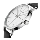 Calvin Klein Even Silver Dial Black Leather Strap Watch for Men - K7B211CY Authentic Buy Shop Now