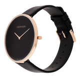 Calvin Klein Full Moon Black Dial Black Leather Strap Watch for Women - K8Y236C1 Authentic Buy Shop Now