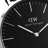 Daniel Wellington Classic Sheffield Black Dial Black Leather Strap Watch For Men - DW00100133 Authentic Buy Shop Now