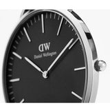 Daniel Wellington Classic Sheffield Black Dial Black Leather Strap Watch For Men - DW00100133 Authentic Buy Shop Now