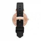 Emporio Armani Gianni T-Bar Mother of Pearl Dial Black Leather Strap Watch For Women - AR11295 Authentic Buy Shop Now