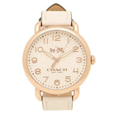Coach Delancey White Dial White Leather Strap Watch for Women - 14502716 Authentic Buy Shop Now