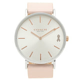Coach Perry White Dial Pink Leather Strap Watch for Women - 14503128 Authentic Buy Shop Now